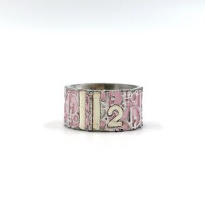 Christian Dior Trotter Metal Silver X White X Light Pink Ring